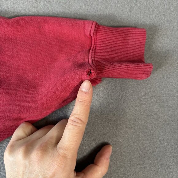 Vintage Nike Bauer Hockey Hoodie Youth S Red Sweatshirt Center Swoosh 90s Y2K - Picture 8 of 15